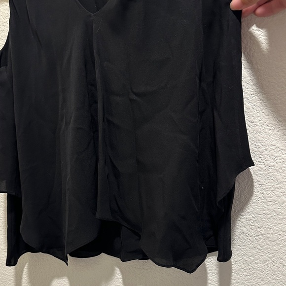 Theory Black Layered Sleeveless V-Neck Blouse 100% Silk Size P - Picture 3 of 8